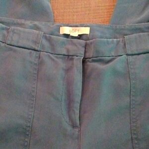 LOFT ocean teal blue lyocell joggers with elastic cuff size 10 never worn